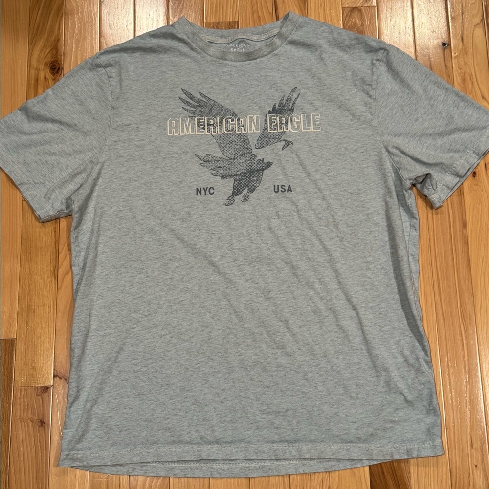 American Eagle Outfitters Light Blue Graphic Tee